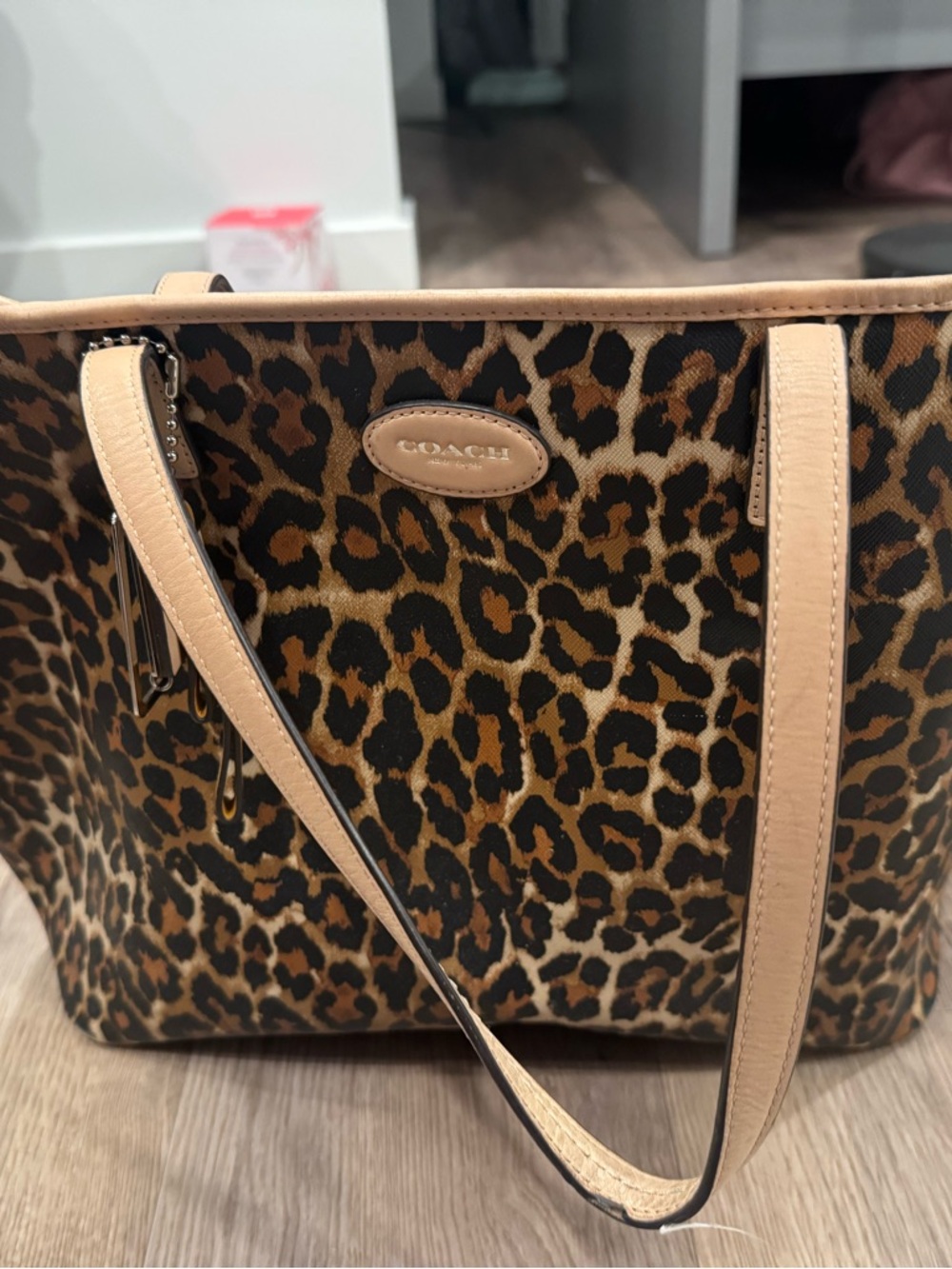 Coach Leopard-Print Tote in Brown and Tan